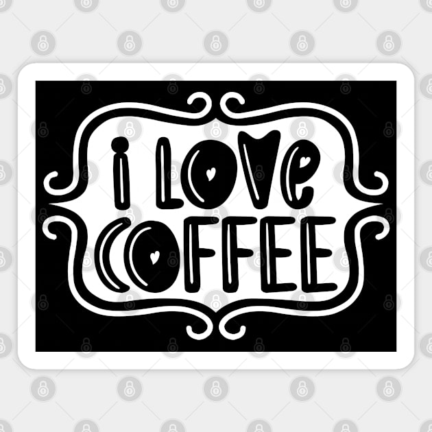 I Love Coffee - Playful Retro Typography Magnet by TypoSomething